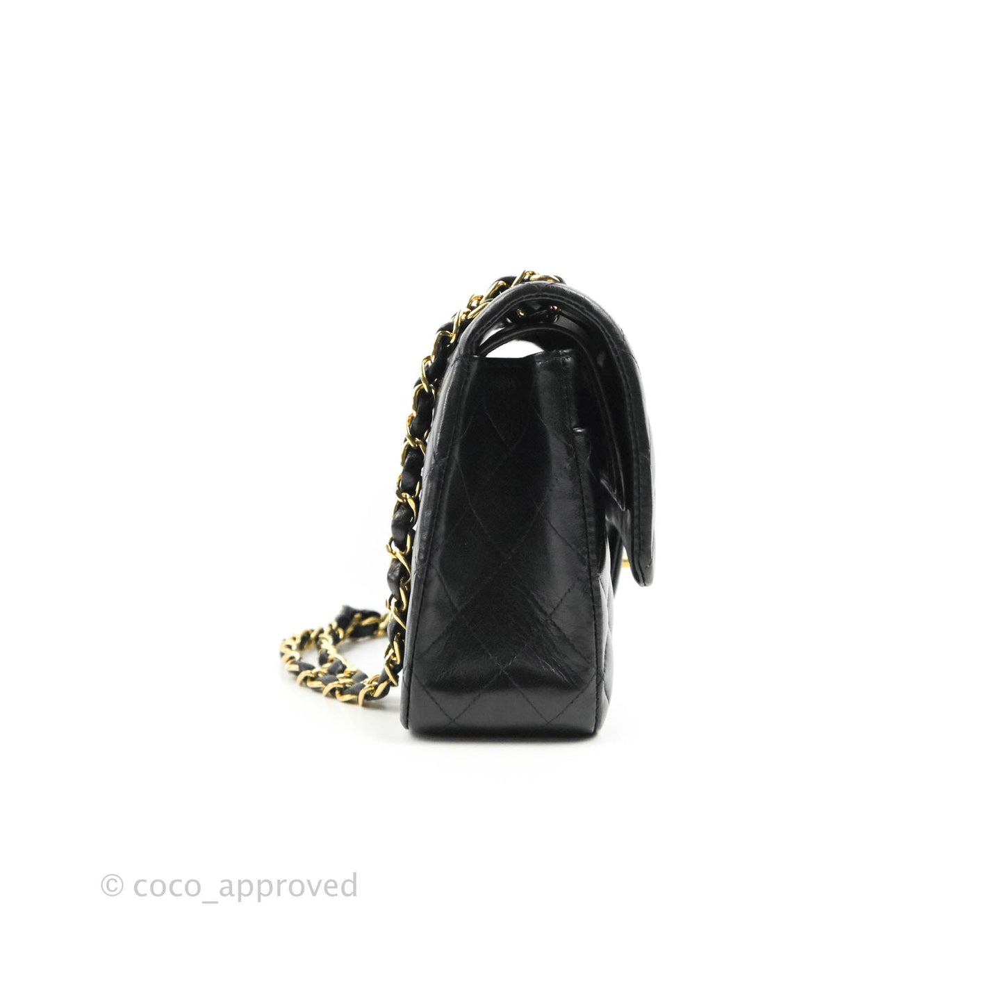 Chanel Classic M/L Medium Flap Quilted Black Lambskin 24K Gold Hardware