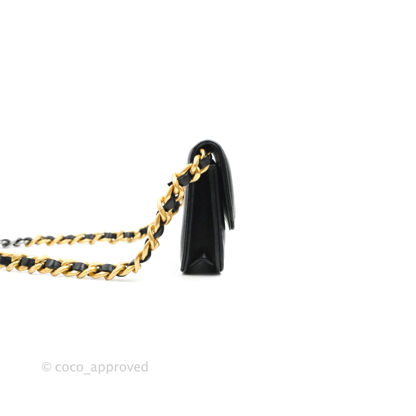 Chanel 19 Mini Clutch with Chain Black Lambskin Mixed Hardware