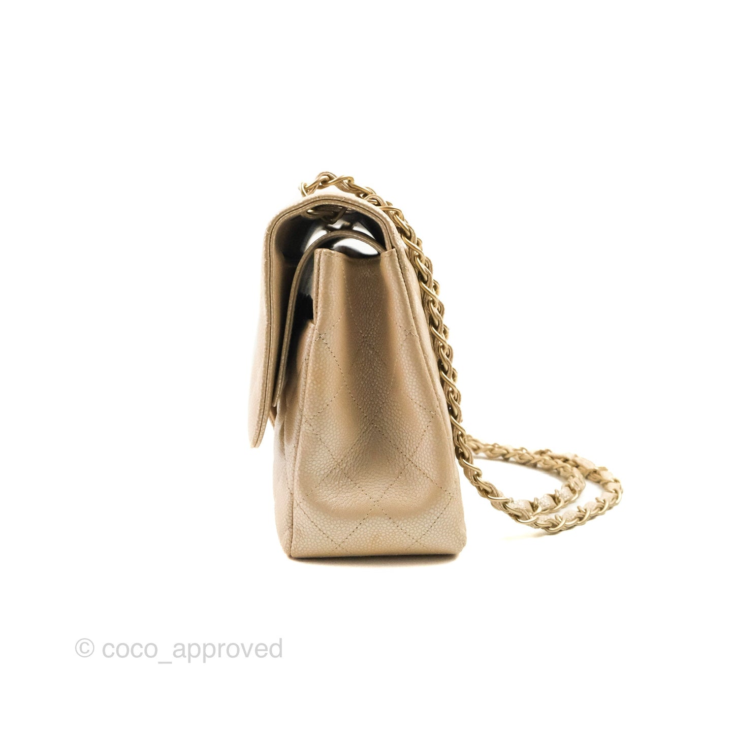 Chanel Jumbo Double Flap Iridescent Pearly Caviar Gold Hardware⁣⁣