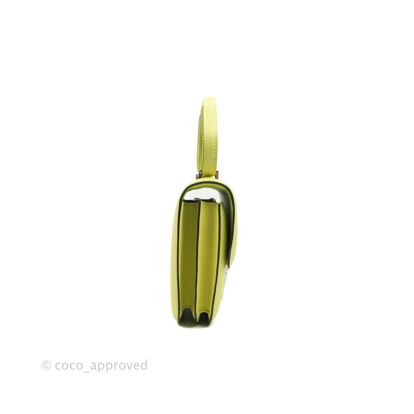 Hermès Constance Mini 18cm R9 Jaune Bourgeon Chevre Mysore Palladium Hardware
