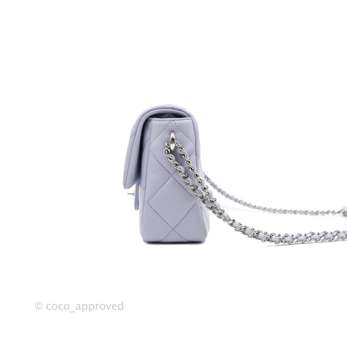 Chanel Quilted My Perfect Mini With Pearl Lilac Lambskin Silver Hardware