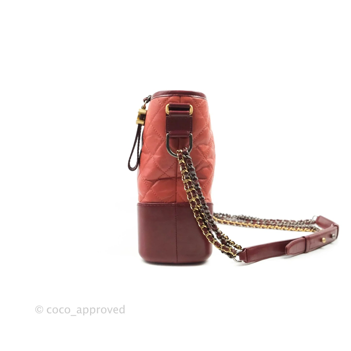 Chanel Large Gabrielle Hobo Red Aged Calfskin Mixed Hardware