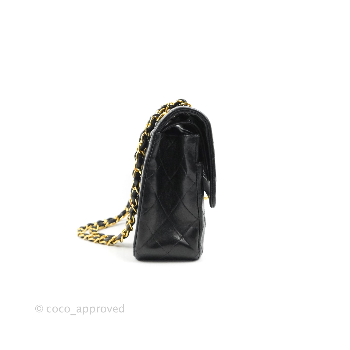 Chanel Classic Vintage Medium Flap Black Lambskin 24K Gold Hardware