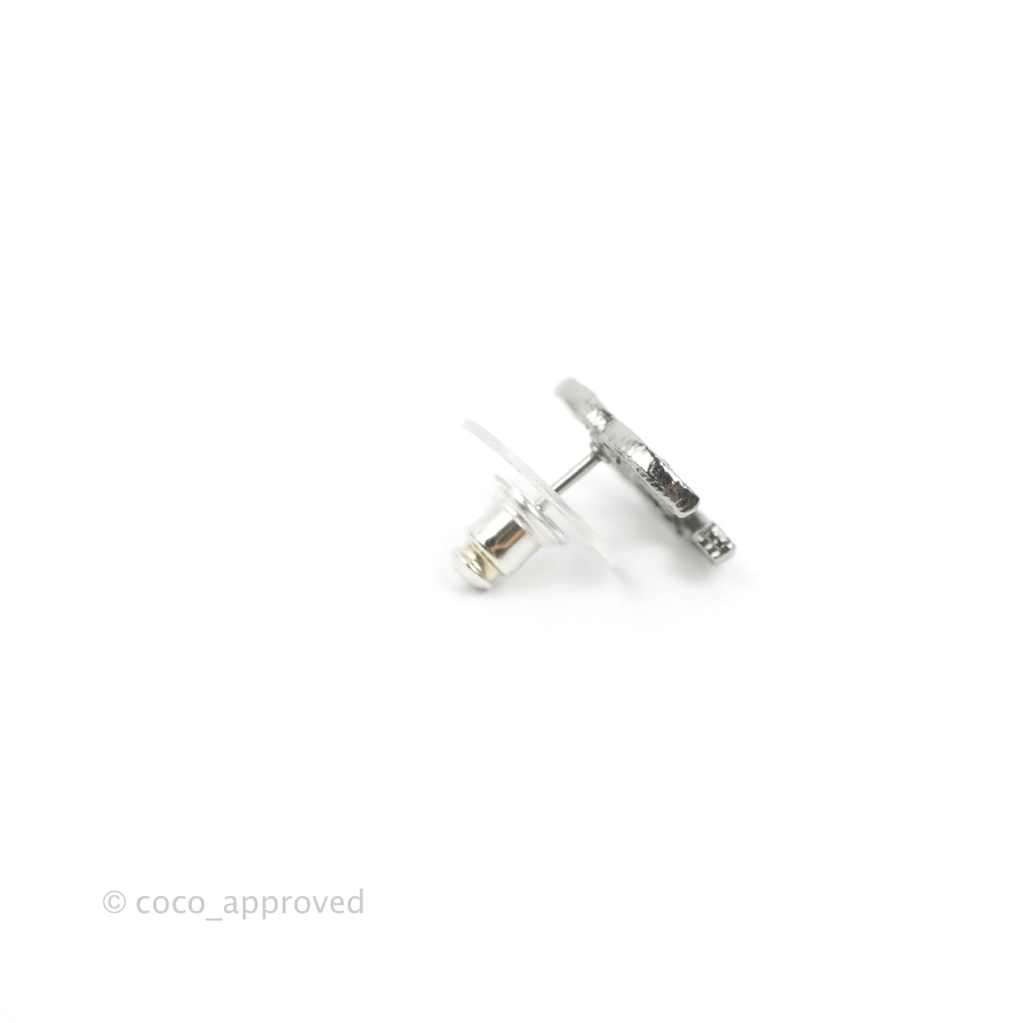 Chanel CC Earrings Ruthenium Hardware 14A