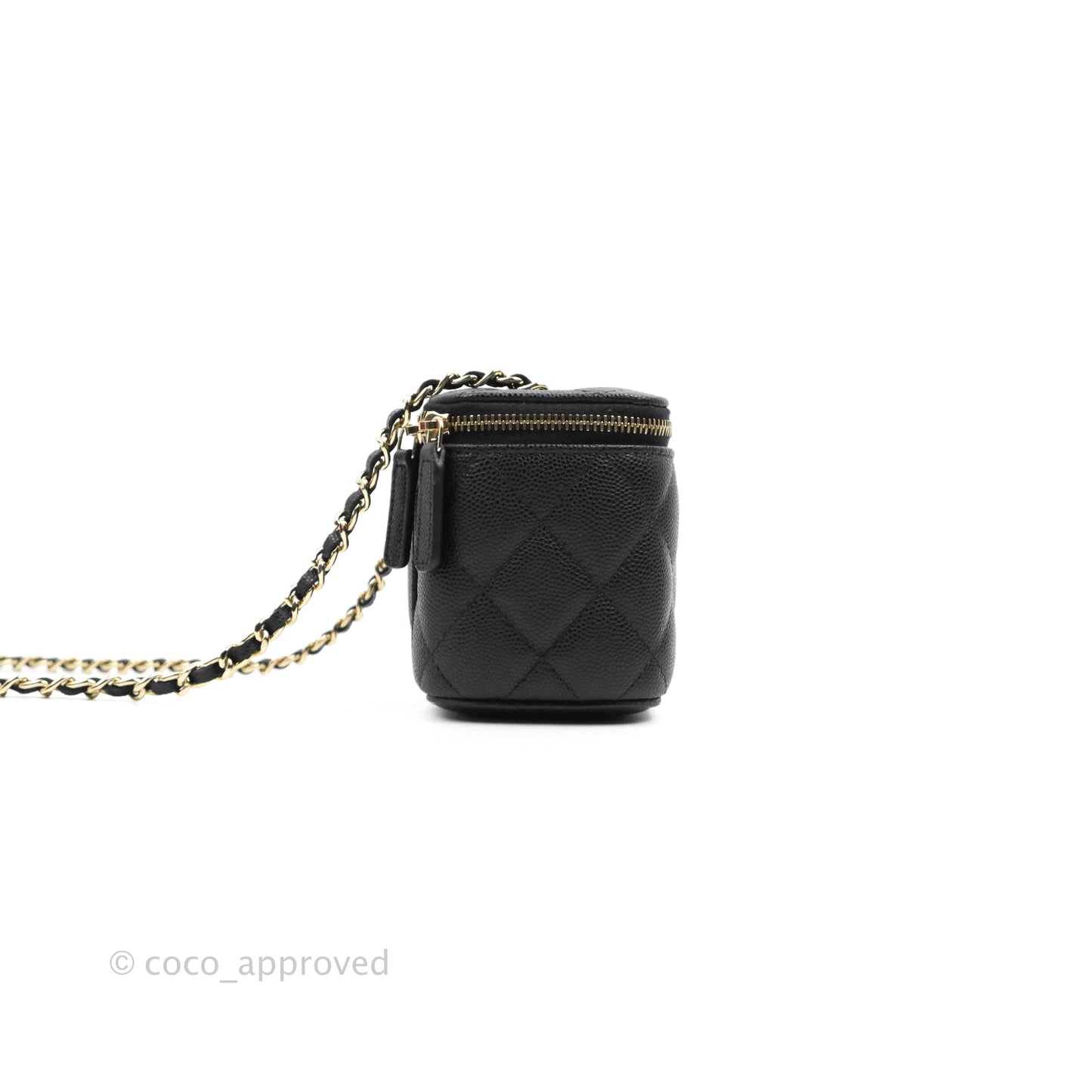 Chanel Mini Vanity With Chain Black Caviar Gold Hardware