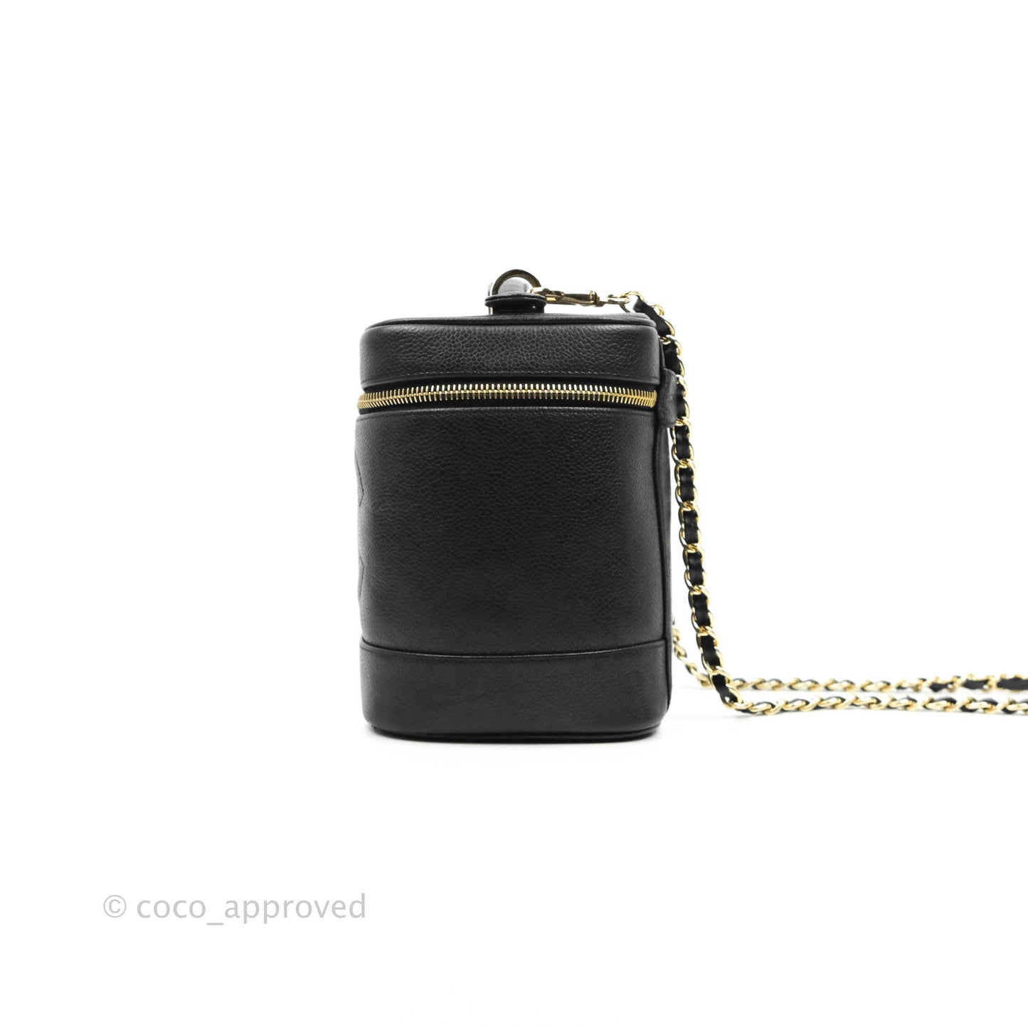 Chanel Vintage Vanity Case Black Caviar Gold Hardware