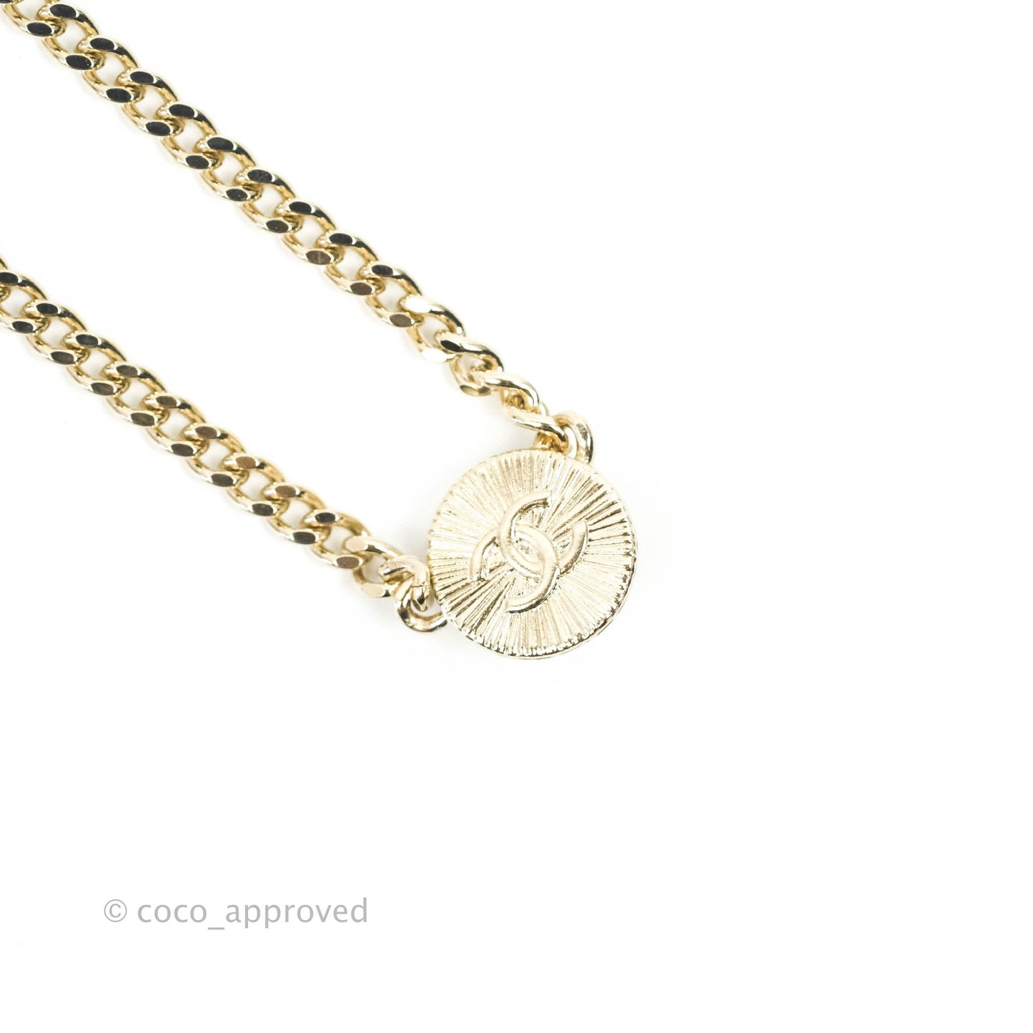 Chanel CC Crystal Resin Choker Light Gold Hardware 22C