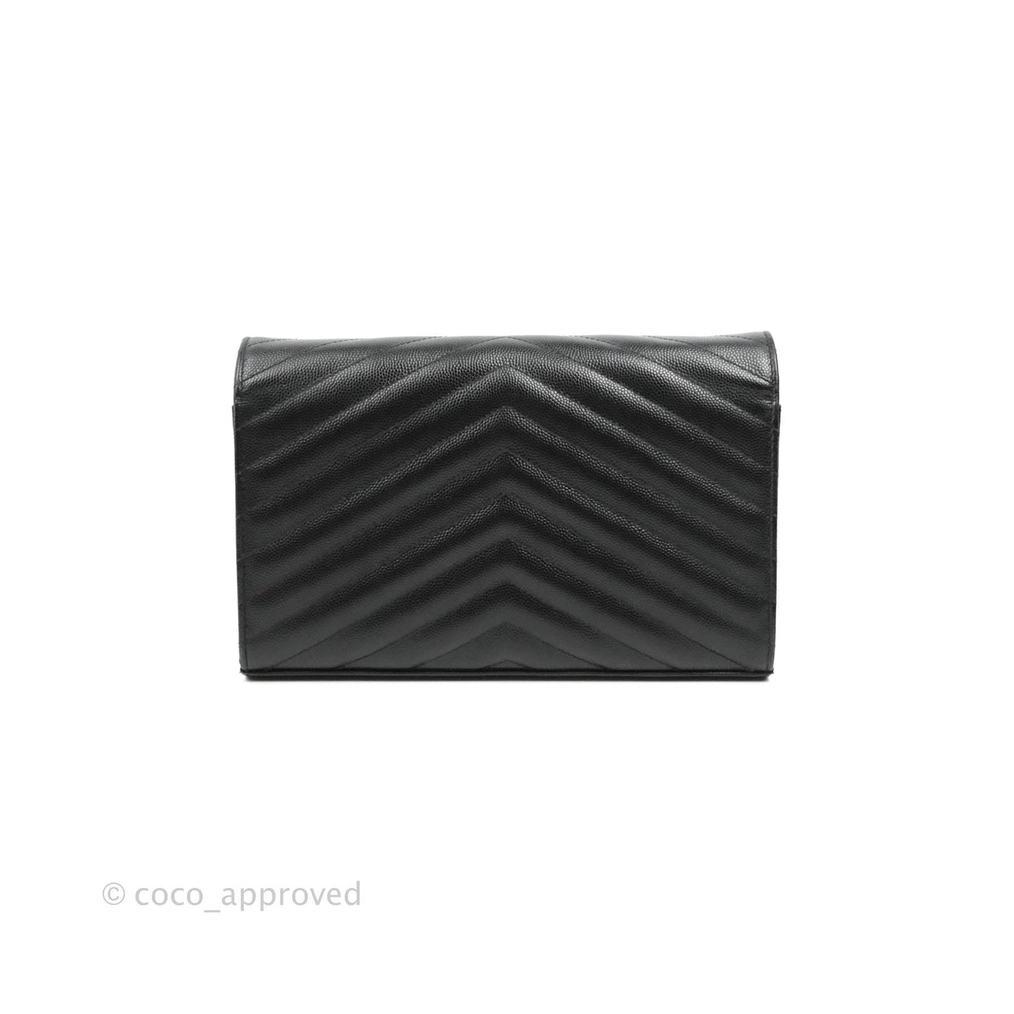 Saint Laurent Wallet on Chain Large Black Grained Leather So Black