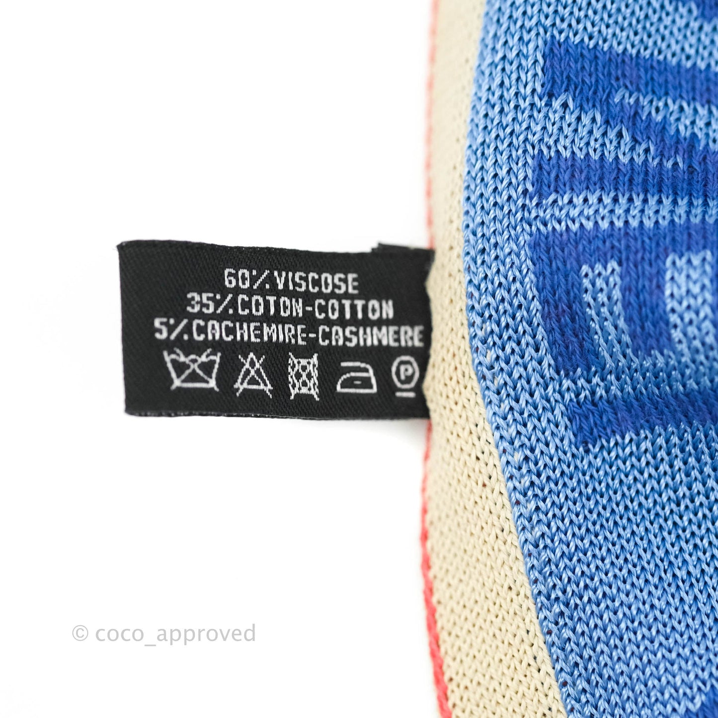 Chanel Knitted Scarf Quilted Blue Pink