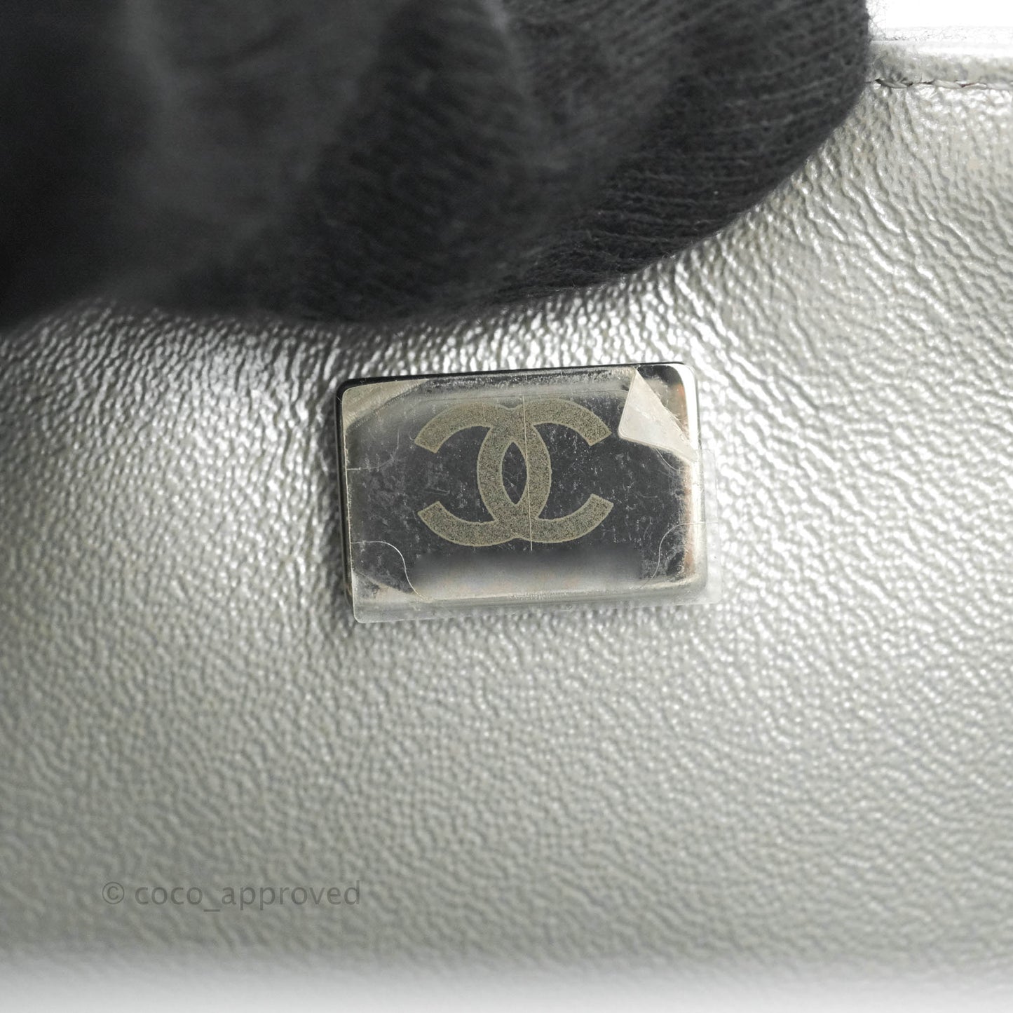 Chanel Quilted Mini Rectangular Silver Lambskin Silver Hardware
