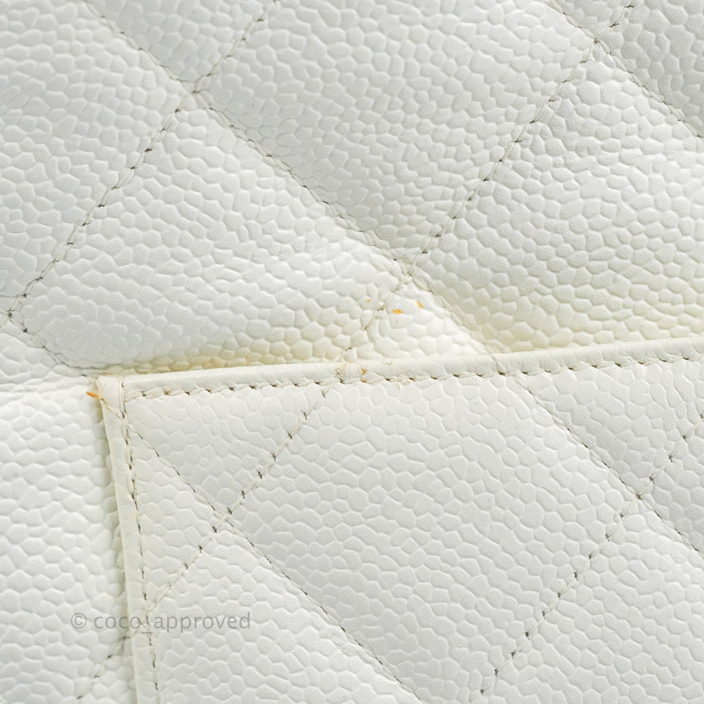 Chanel Vintage Medallion CC White Caviar Tote Bag Gold Hardware