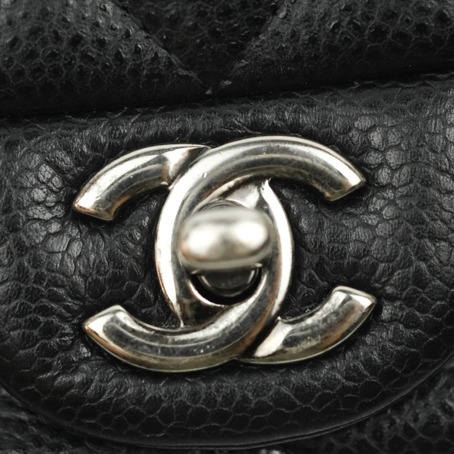 Chanel Mini Square Black Caviar Ruthenium Hardware