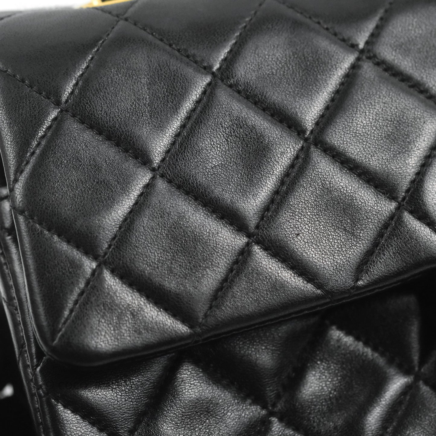 Chanel Classic Vintage Small S/M Flap Black Lambskin 24K Gold Hardware
