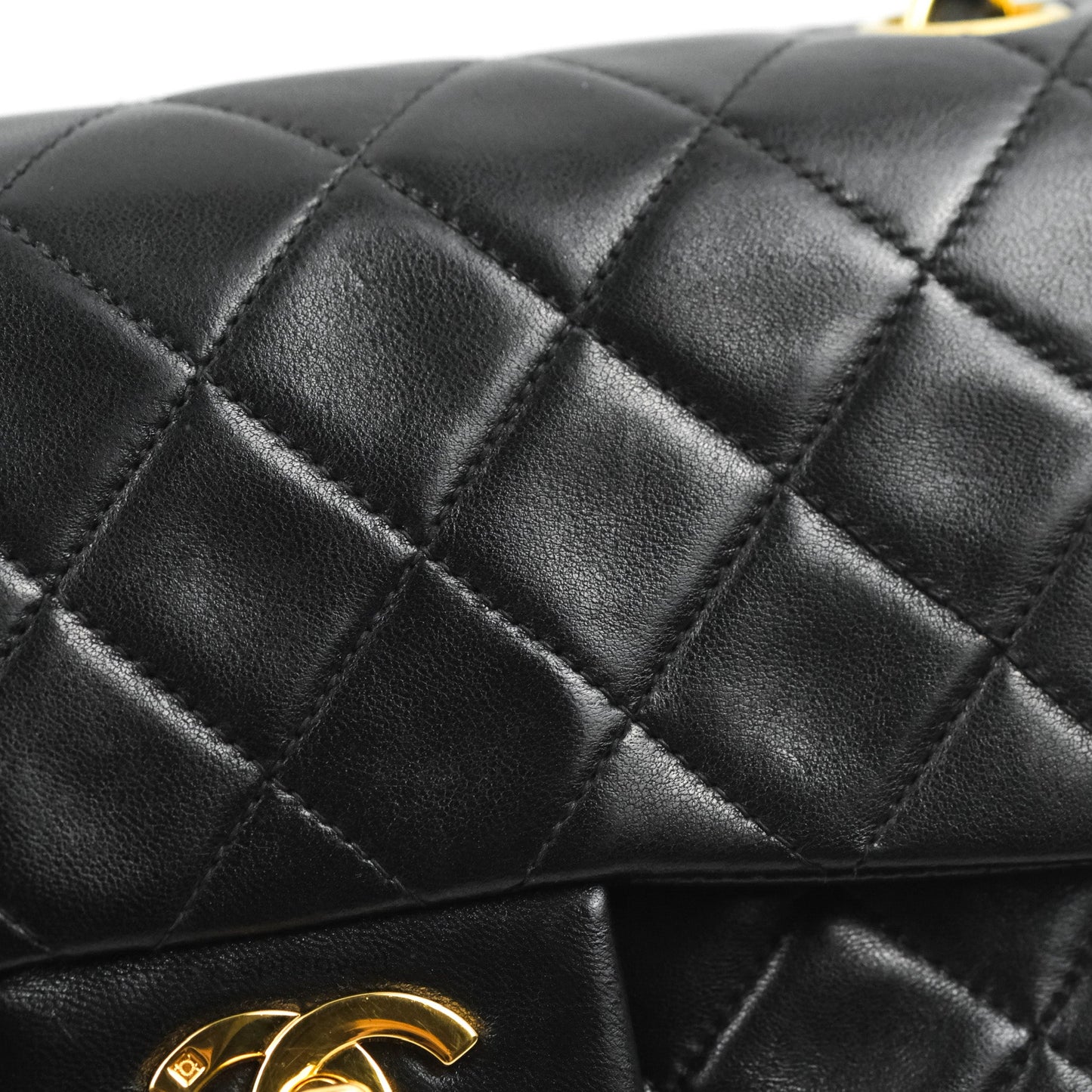Chanel Classic Vintage Small S/M Flap Black Lambskin 24K Gold Hardware
