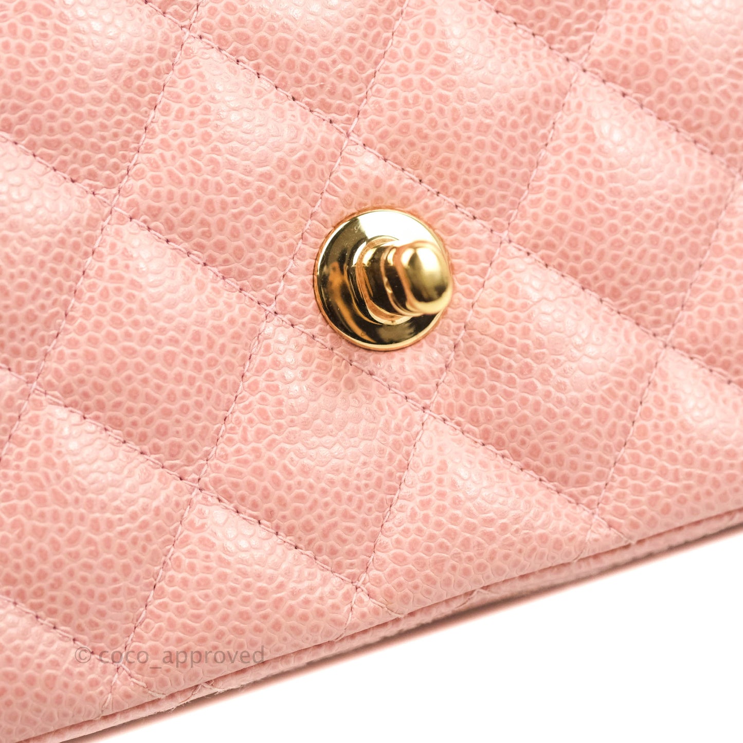 Chanel Vintage Classic M/L Medium Flap Quilted Pink Caviar 24K Gold Hardware