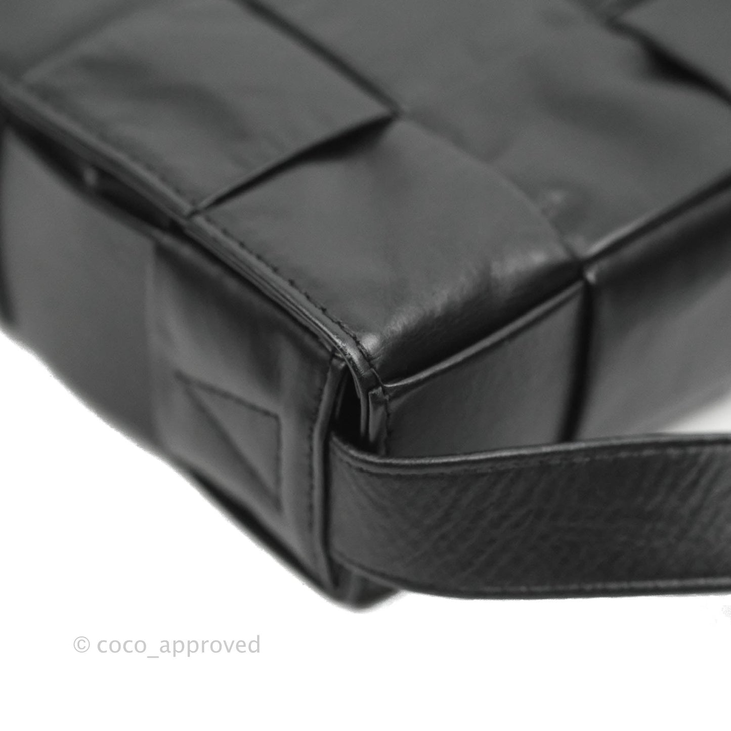 Bottega Veneta Intrecciato Paper Cassette Calfskin Bag Black Silver Hardware