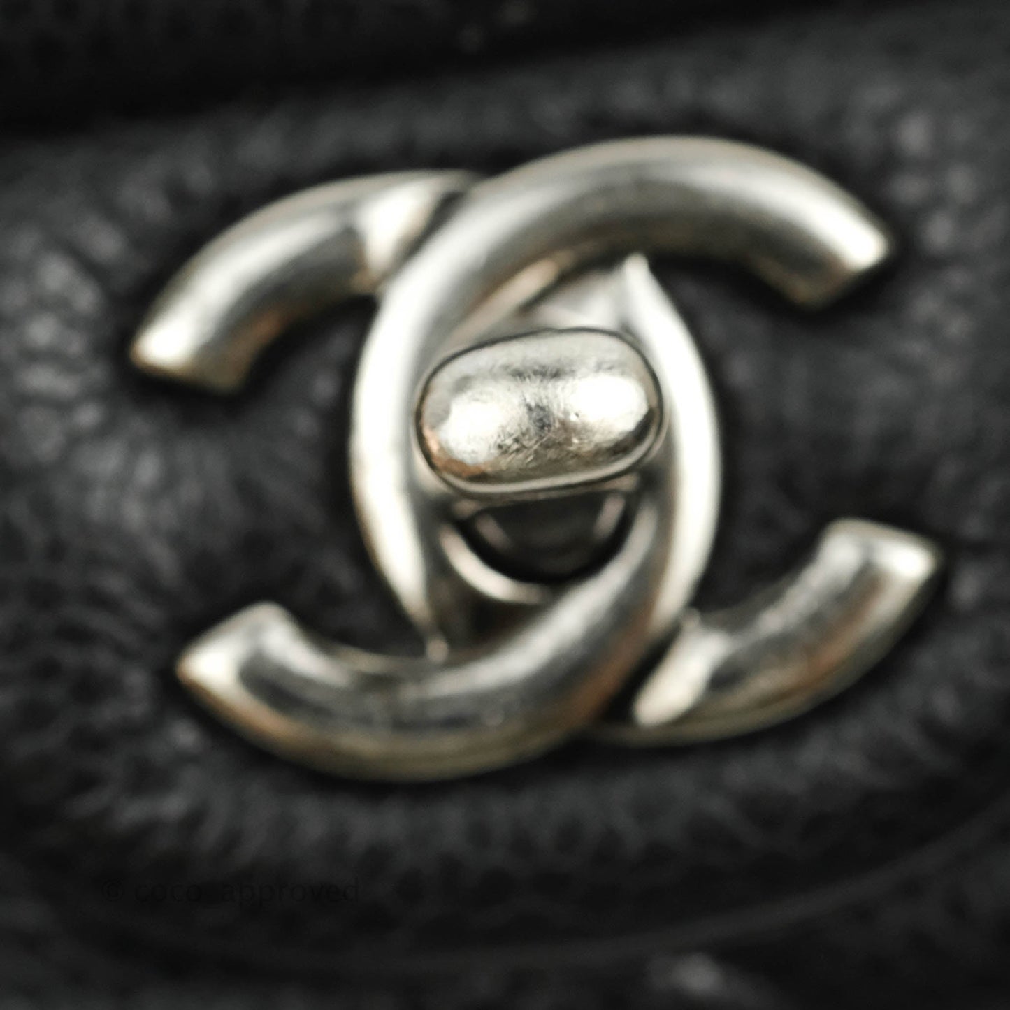 Chanel Mini Square Black Caviar Ruthenium Hardware