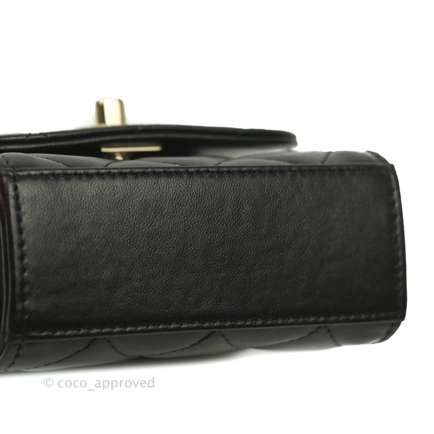 Chanel Mini Quilted Trendy CC Clutch With Chain Black Lambskin Gold Hardware