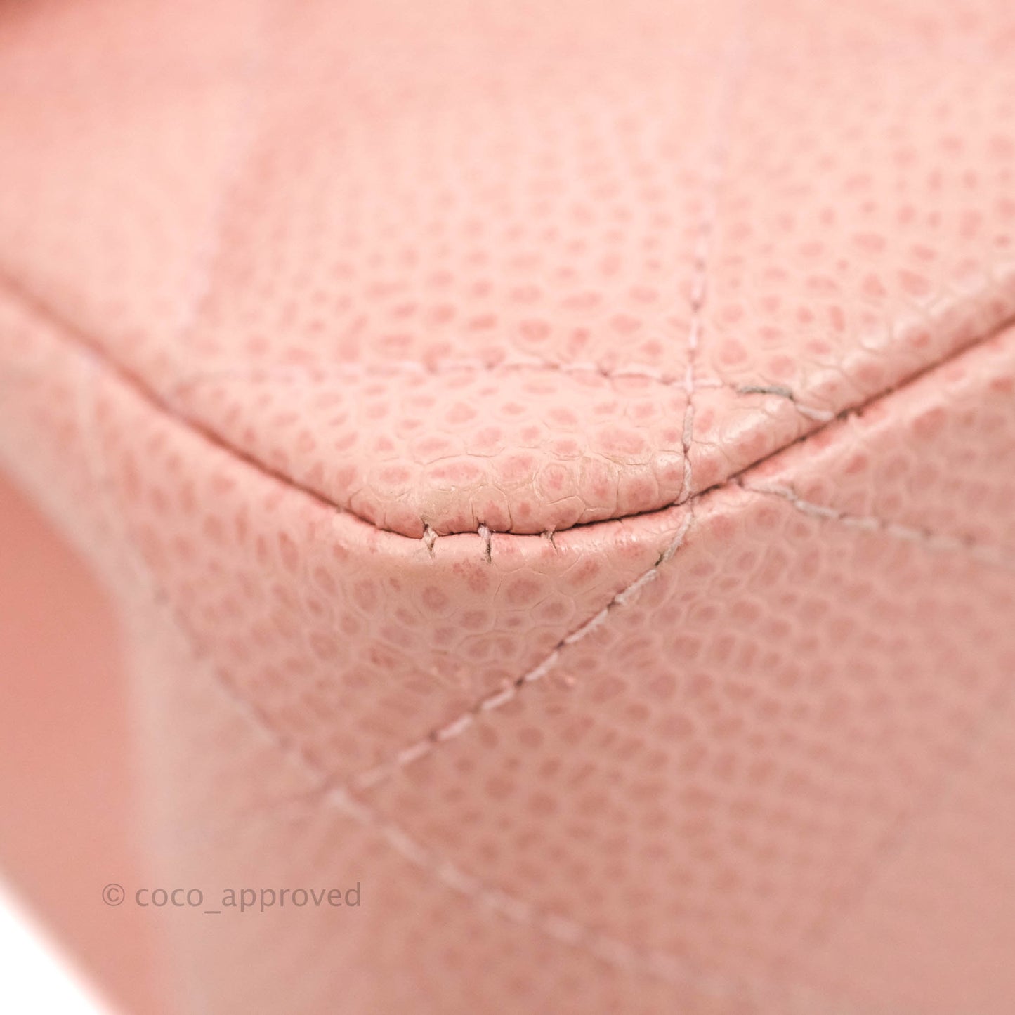 Chanel Vintage Classic M/L Medium Flap Quilted Pink Caviar 24K Gold Hardware