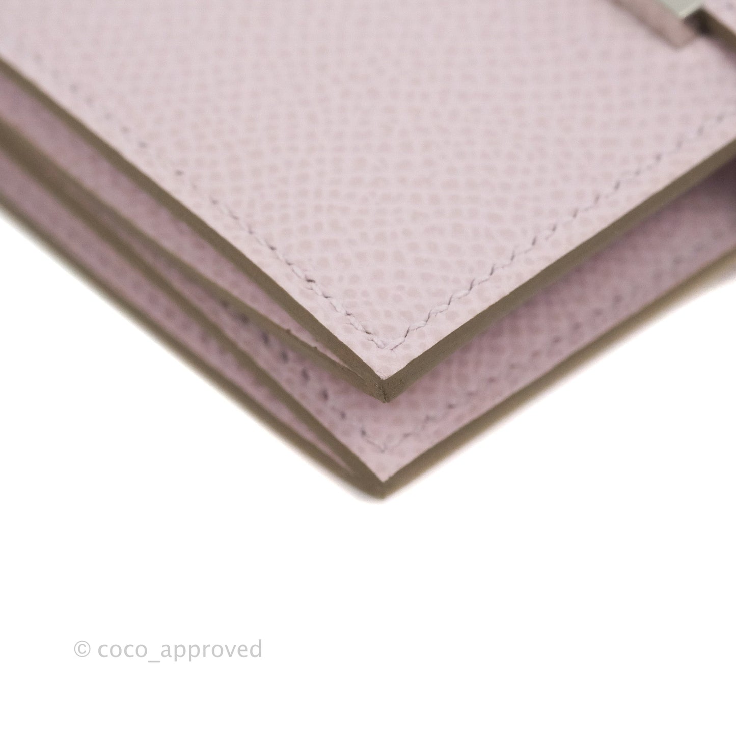 Hermes Bearn Card Holder Epsom Mauve Pale Palladium Hardware