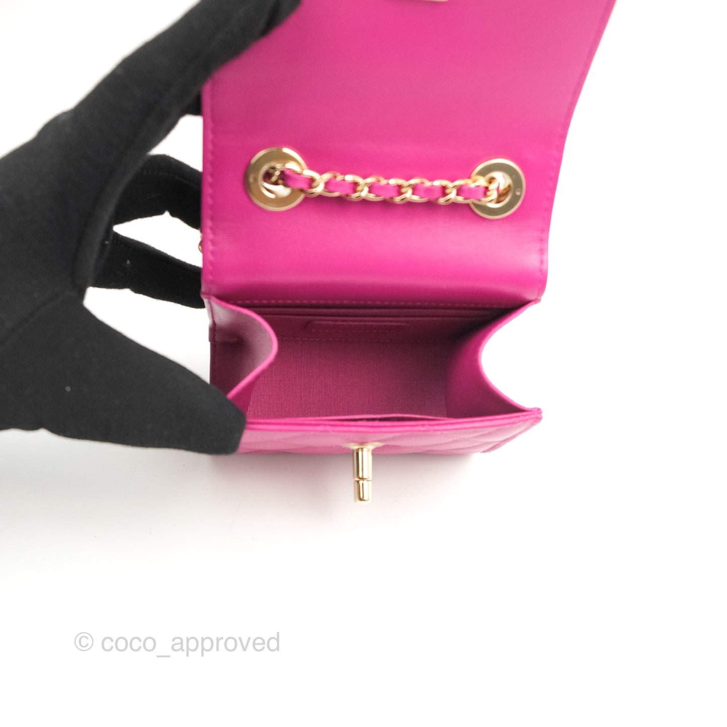Chanel Mini Quilted Trendy CC Clutch With Chain Plum Lambskin Gold Hardware