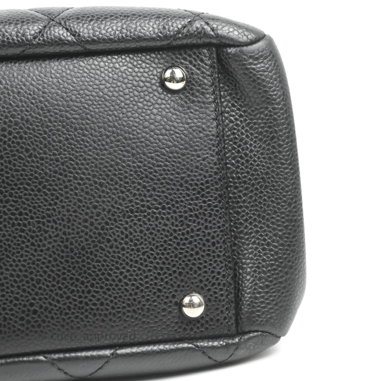 Chanel Quilted Caviar Leather Timeless CC Soft Shopping Tote Bag Black