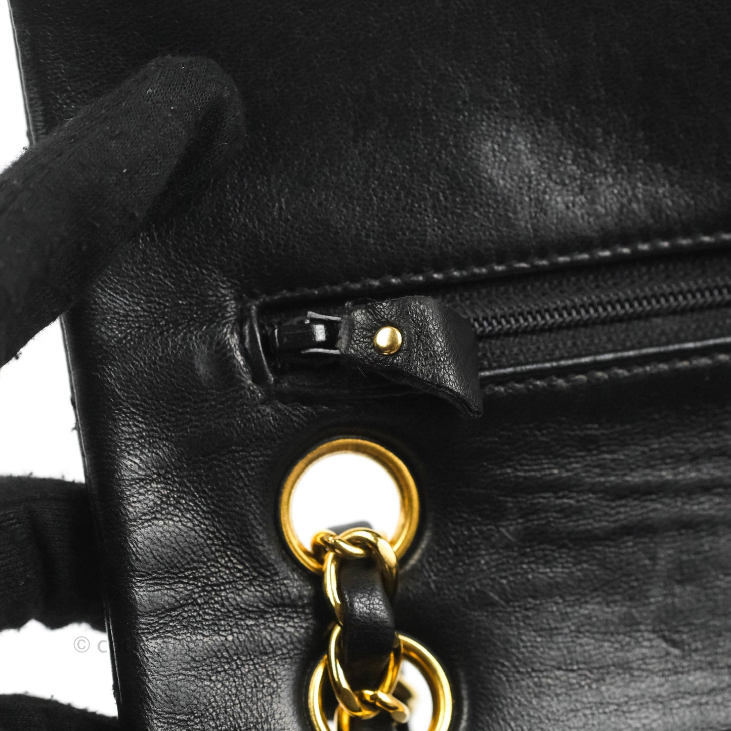 Chanel Classic Vintage Small S/M Flap Black Lambskin 24K Gold Hardware