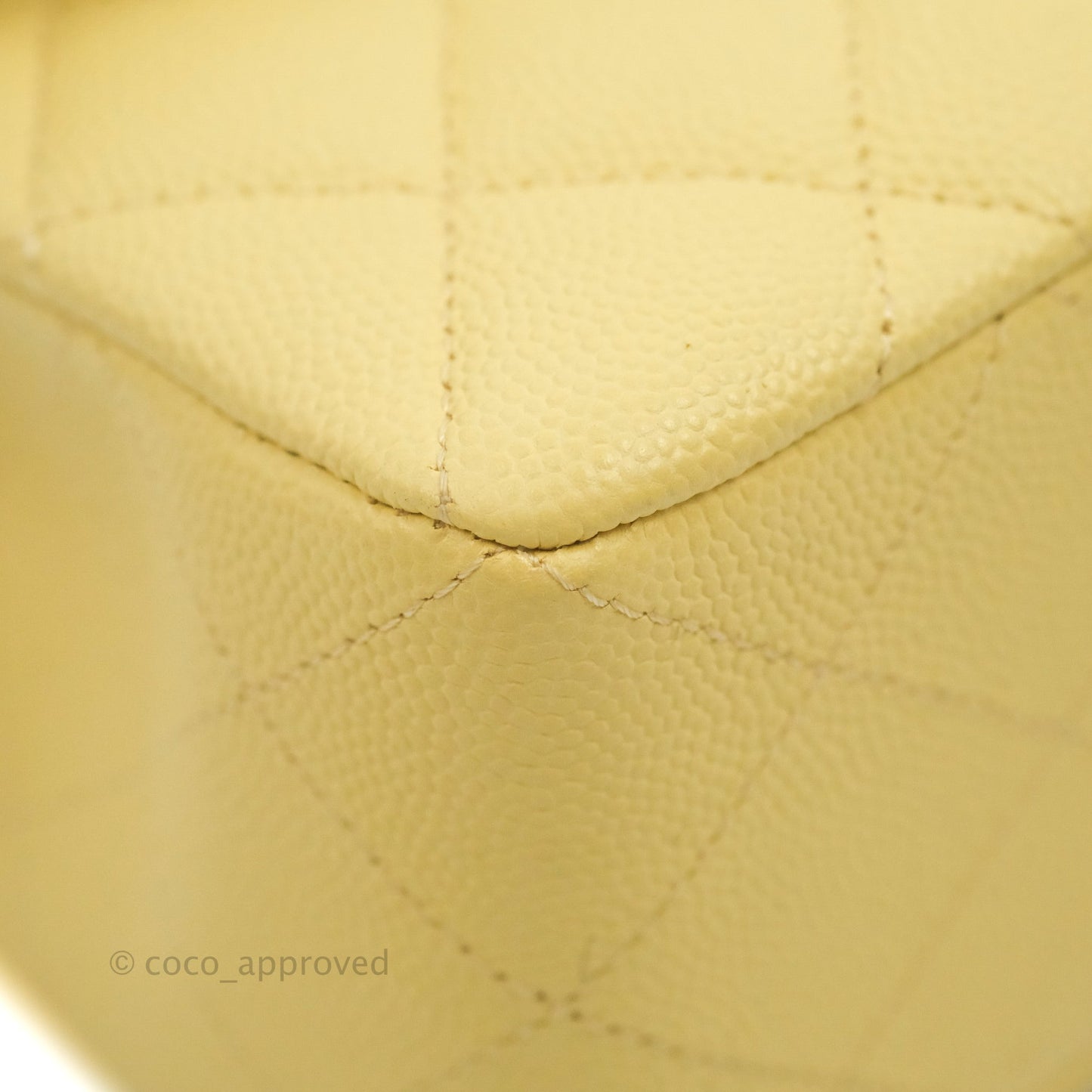 Chanel Classic Small S/M Quilted Flap Yellow Caviar Gold Hardware