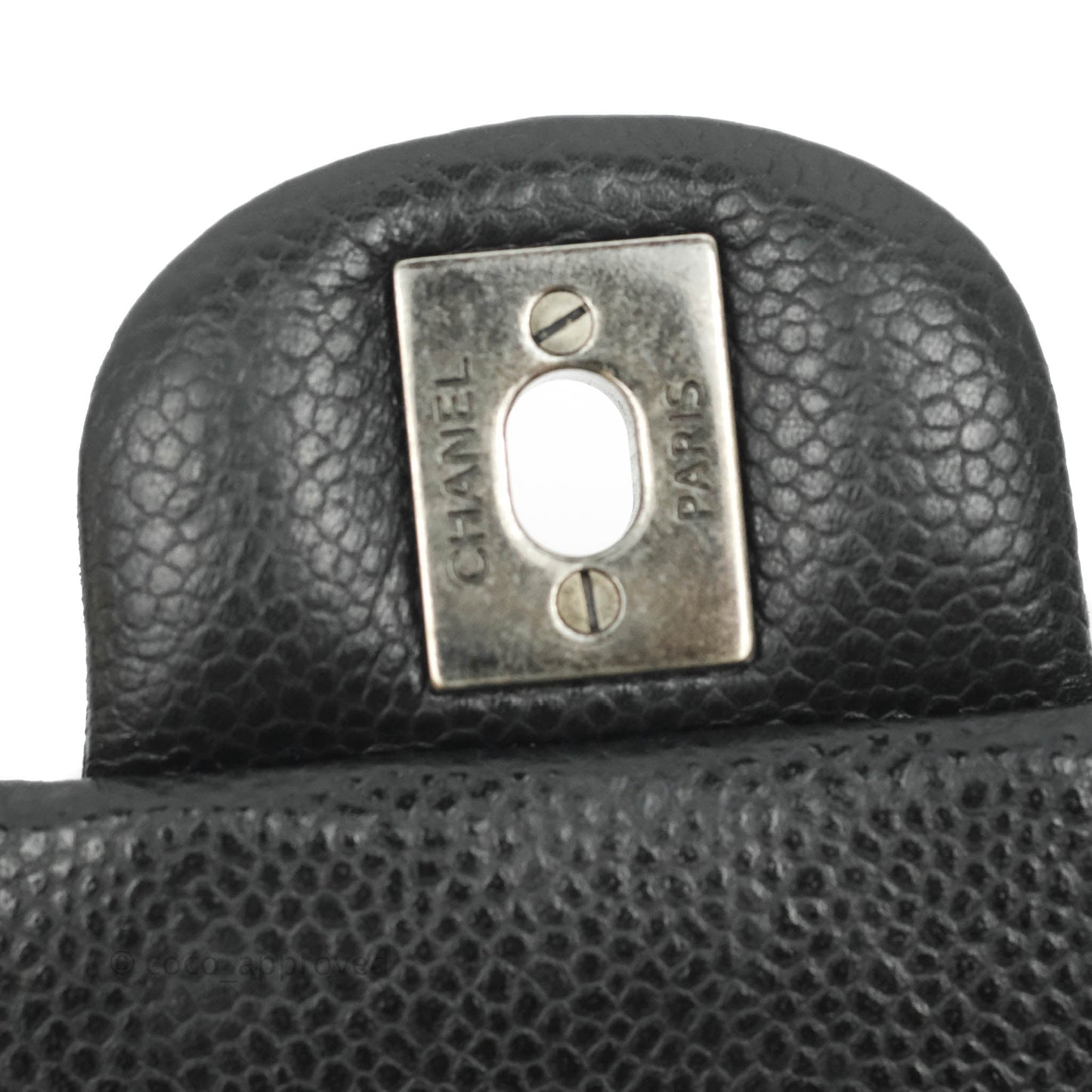 Chanel Mini Square Black Caviar Ruthenium Hardware