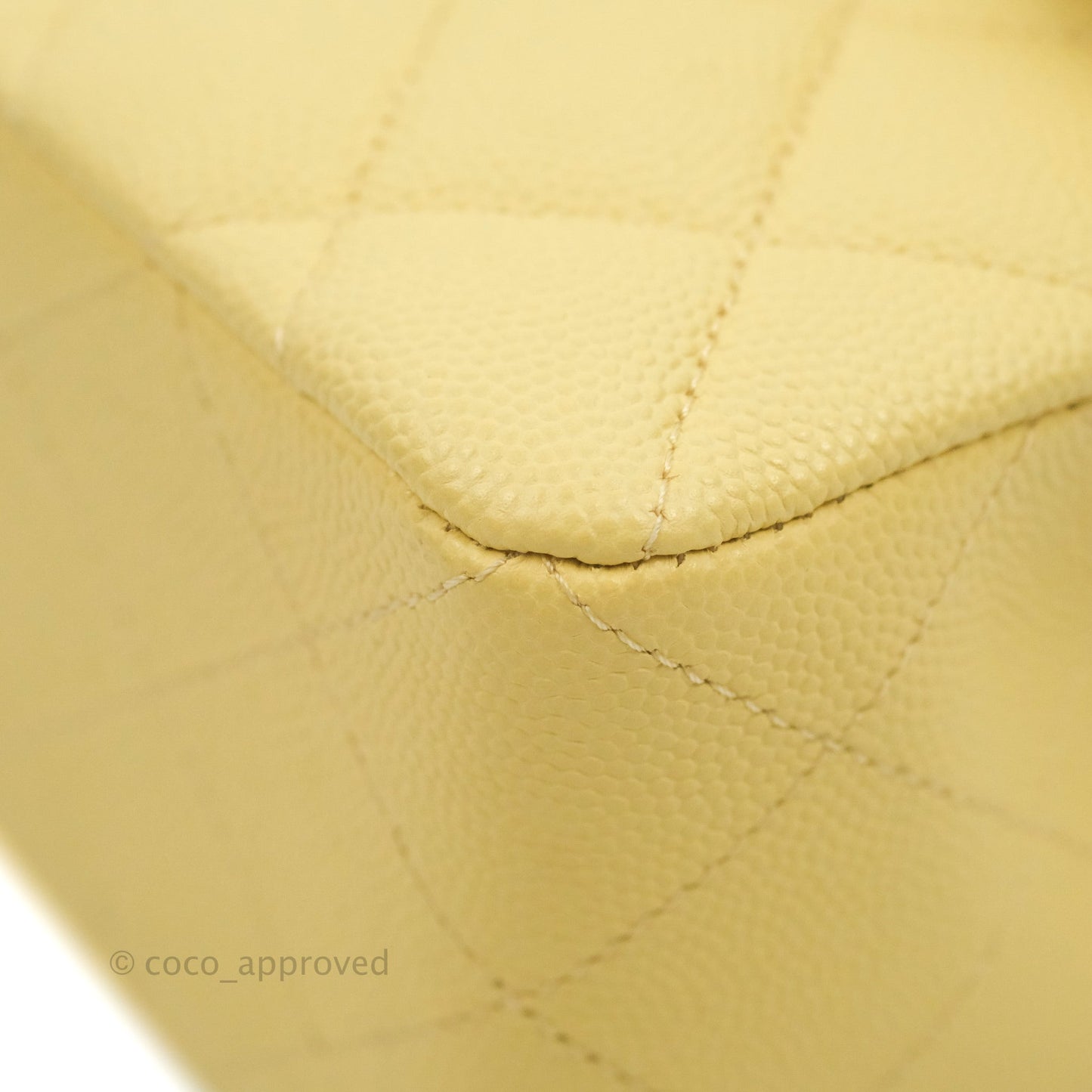 Chanel Classic Small S/M Quilted Flap Yellow Caviar Gold Hardware