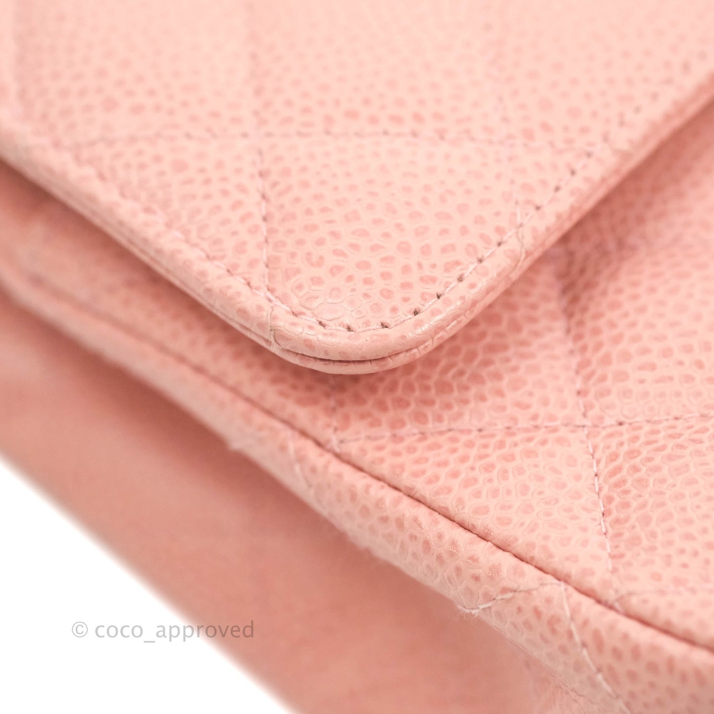 Chanel Vintage Classic M/L Medium Flap Quilted Pink Caviar 24K Gold Hardware