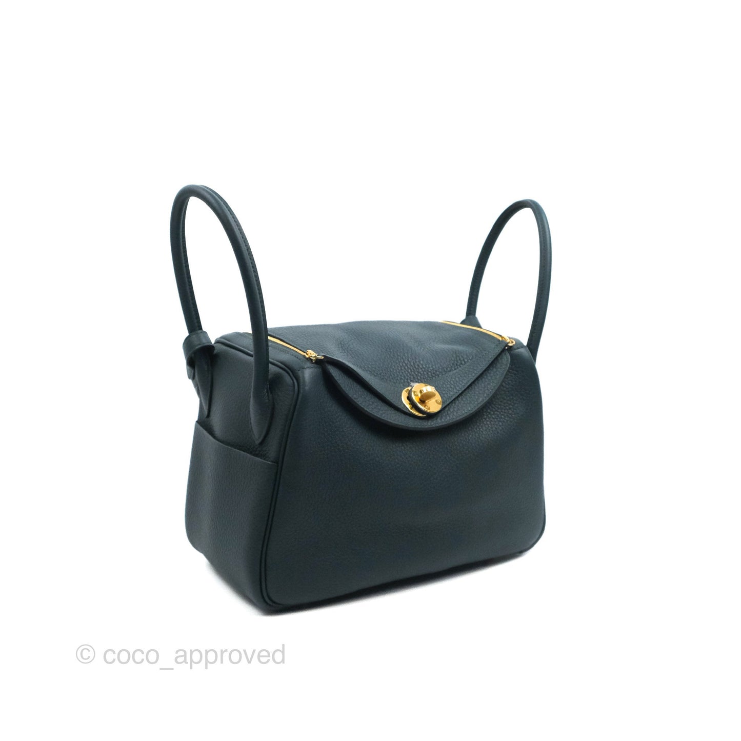Hermès Lindy 26 Vert Cypress Clemence Gold Hardware