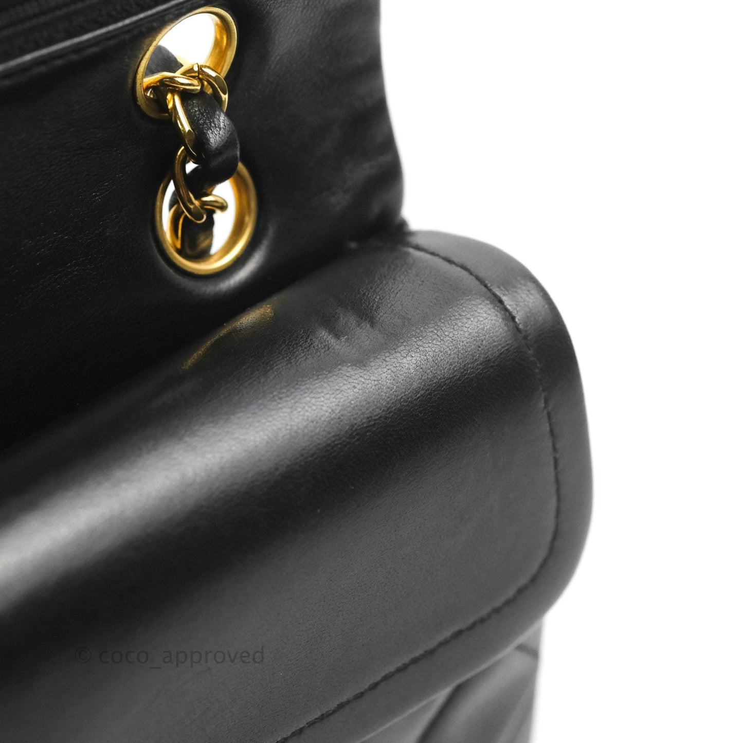 Chanel Classic Vintage Small S/M Flap Black Lambskin 24K Gold Hardware