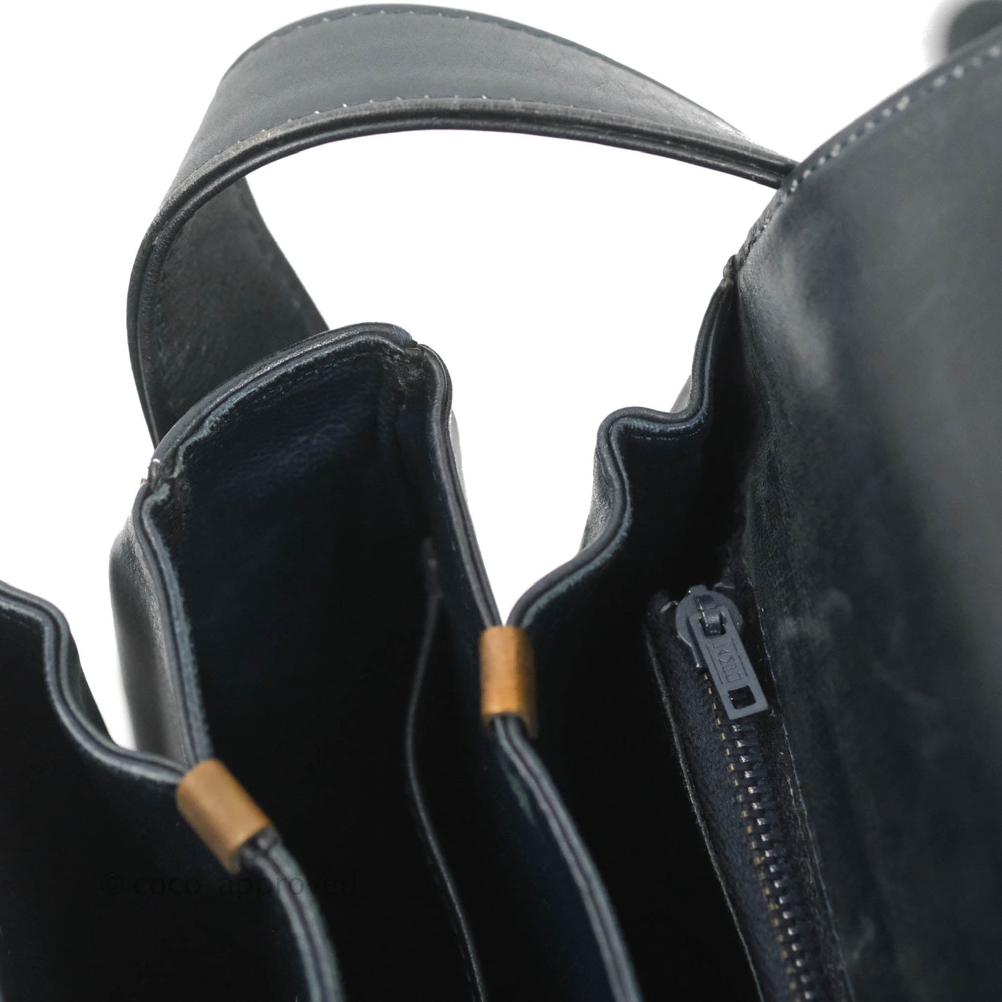 Celine Macadam Horse Carriage Bag Navy Gold Hardware