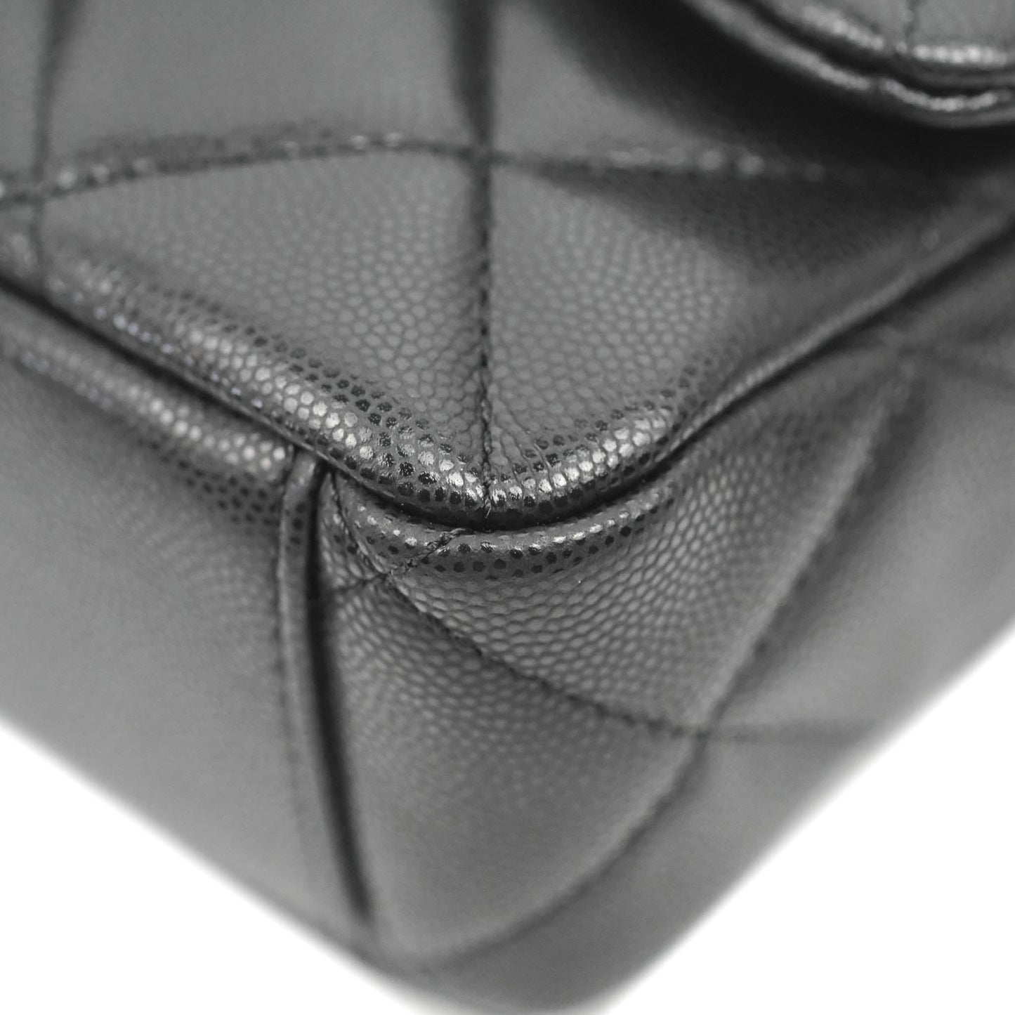 Chanel Small Flap with Coin Charm Black Caviar Aged Gold Hardware 22A