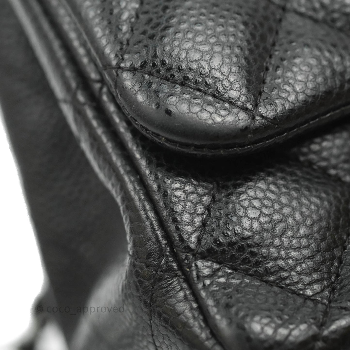 Chanel Mini Square Black Caviar Ruthenium Hardware
