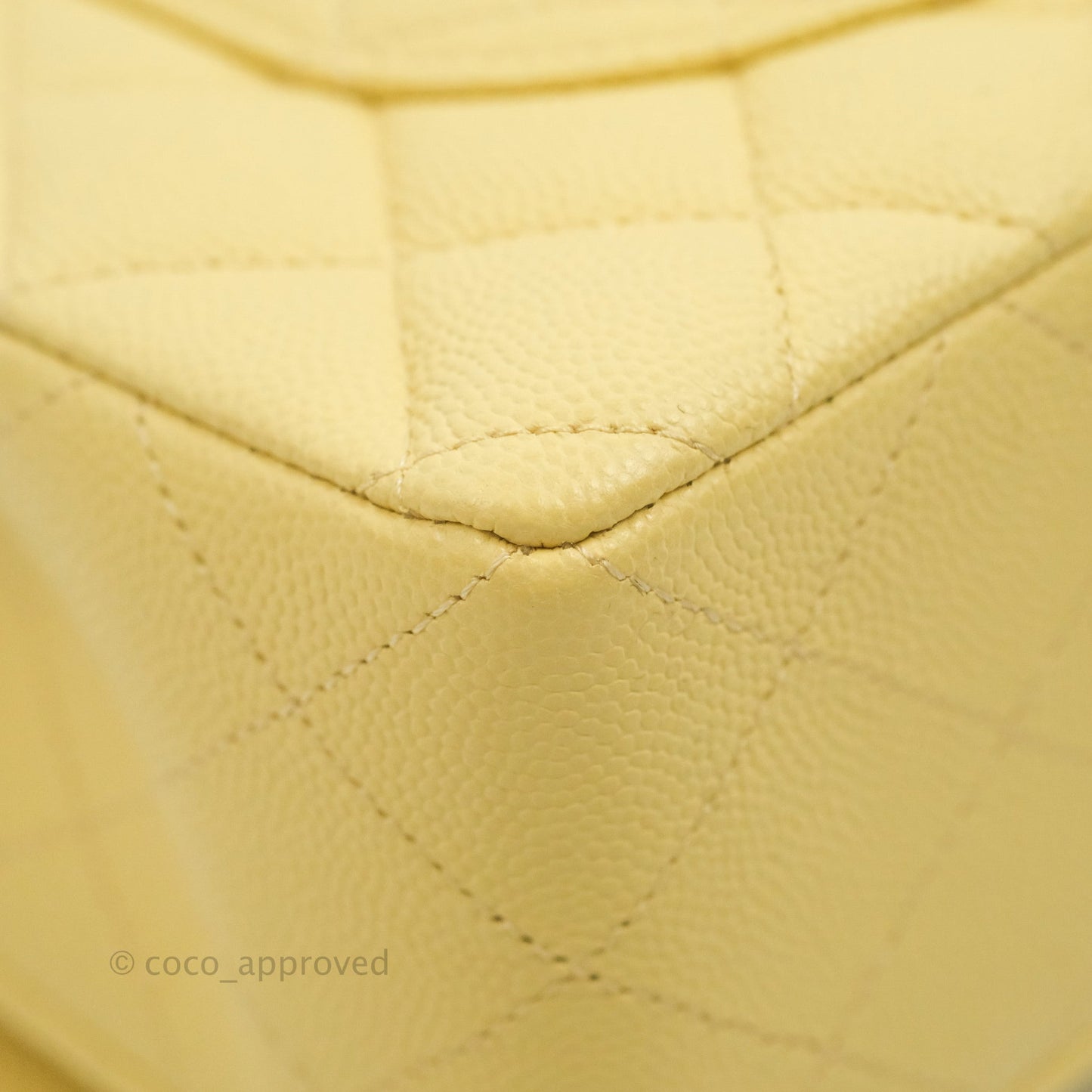 Chanel Classic Small S/M Quilted Flap Yellow Caviar Gold Hardware