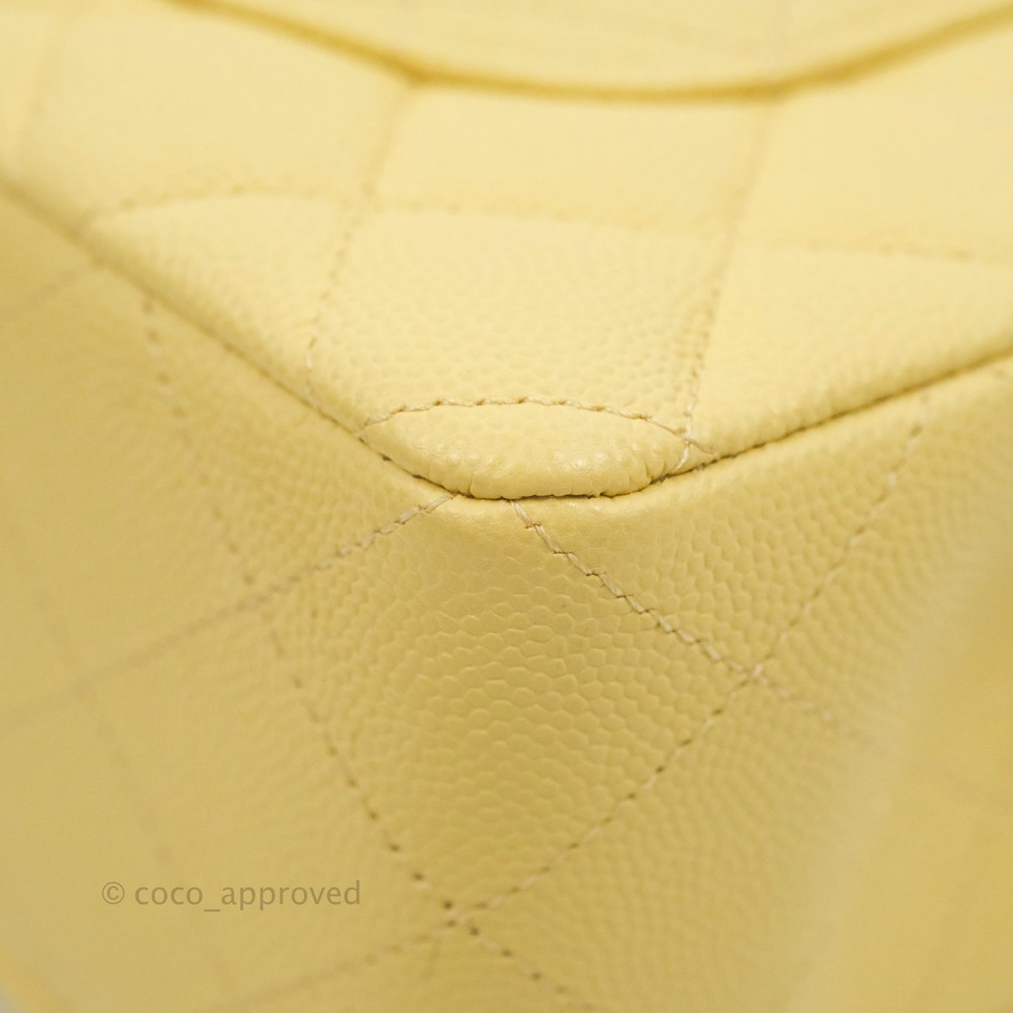 Chanel Classic Small S/M Quilted Flap Yellow Caviar Gold Hardware