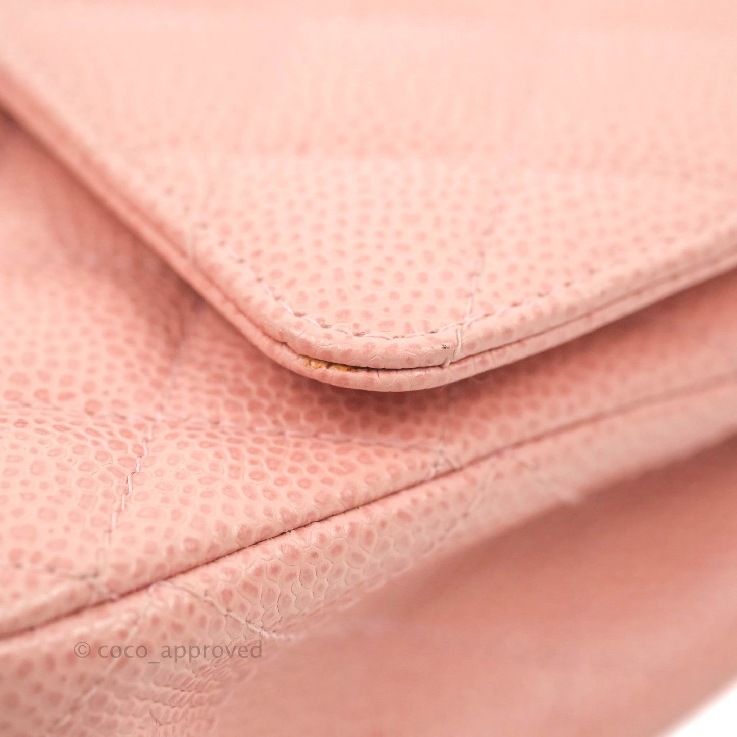 Chanel Vintage Classic M/L Medium Flap Quilted Pink Caviar 24K Gold Hardware