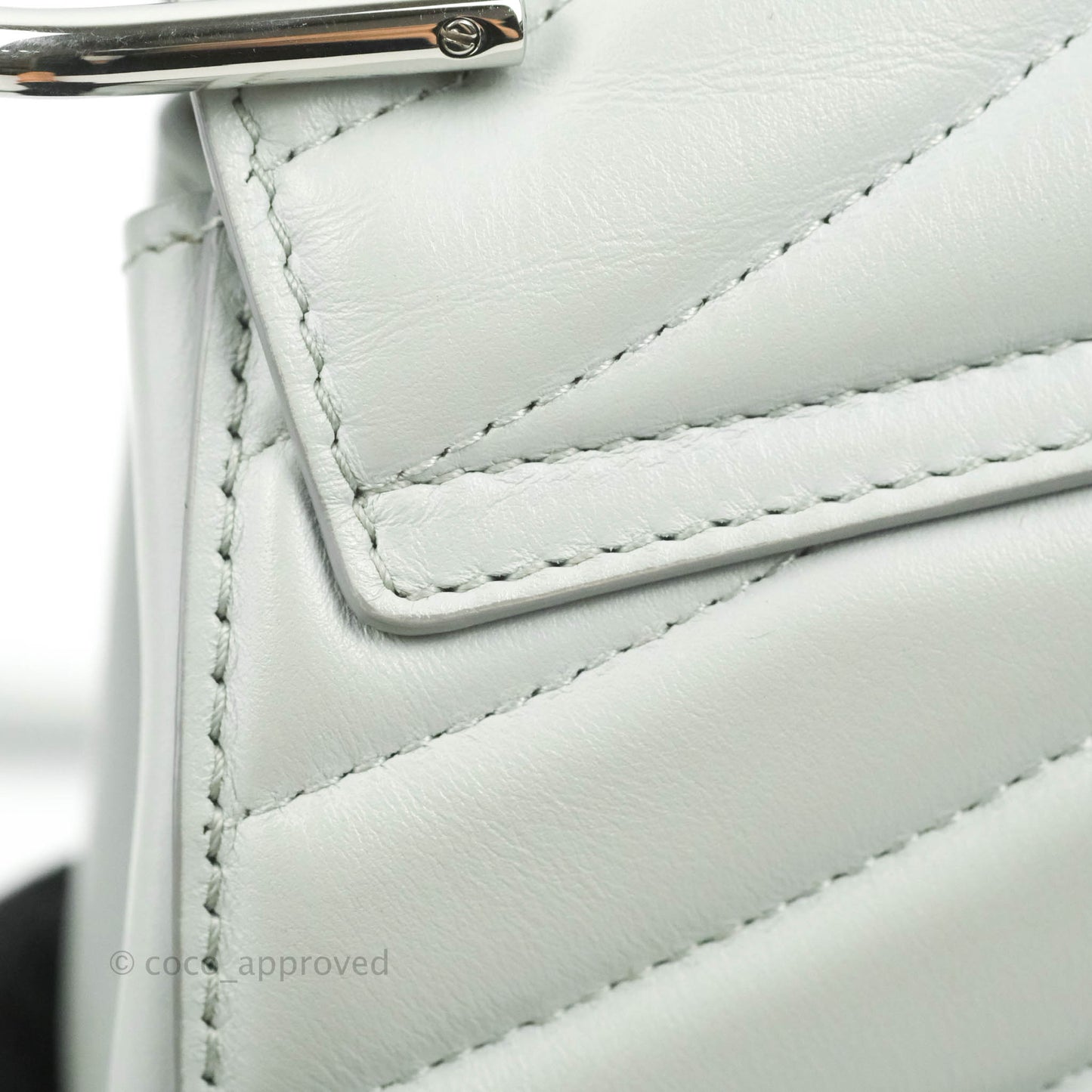 Chloe Quilted Mini Drew Bijou Crossbody Bag Airy Grey Smooth Calfskin Silver Hardware