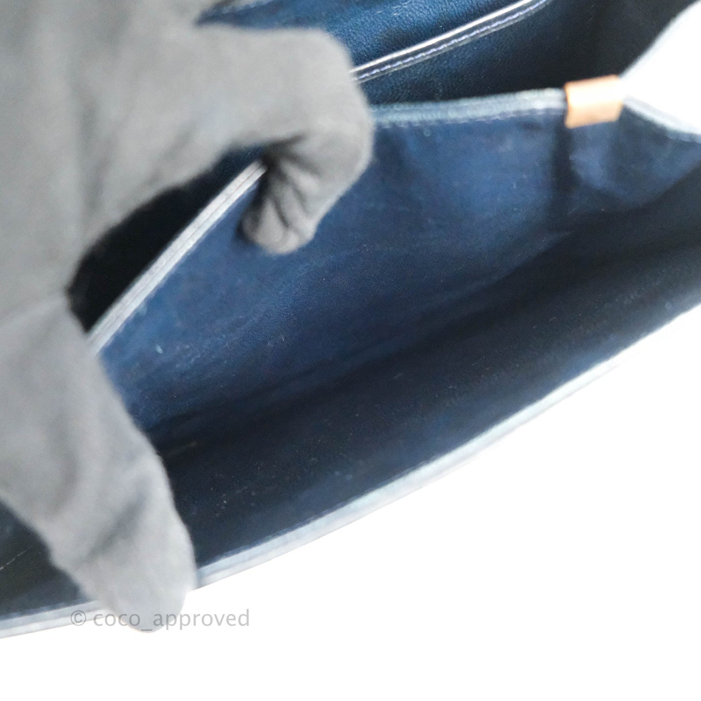 Celine Macadam Horse Carriage Bag Navy Gold Hardware