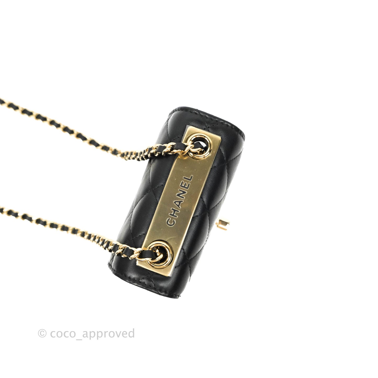 Chanel Mini Quilted Trendy CC Clutch With Chain Black Lambskin Gold Hardware