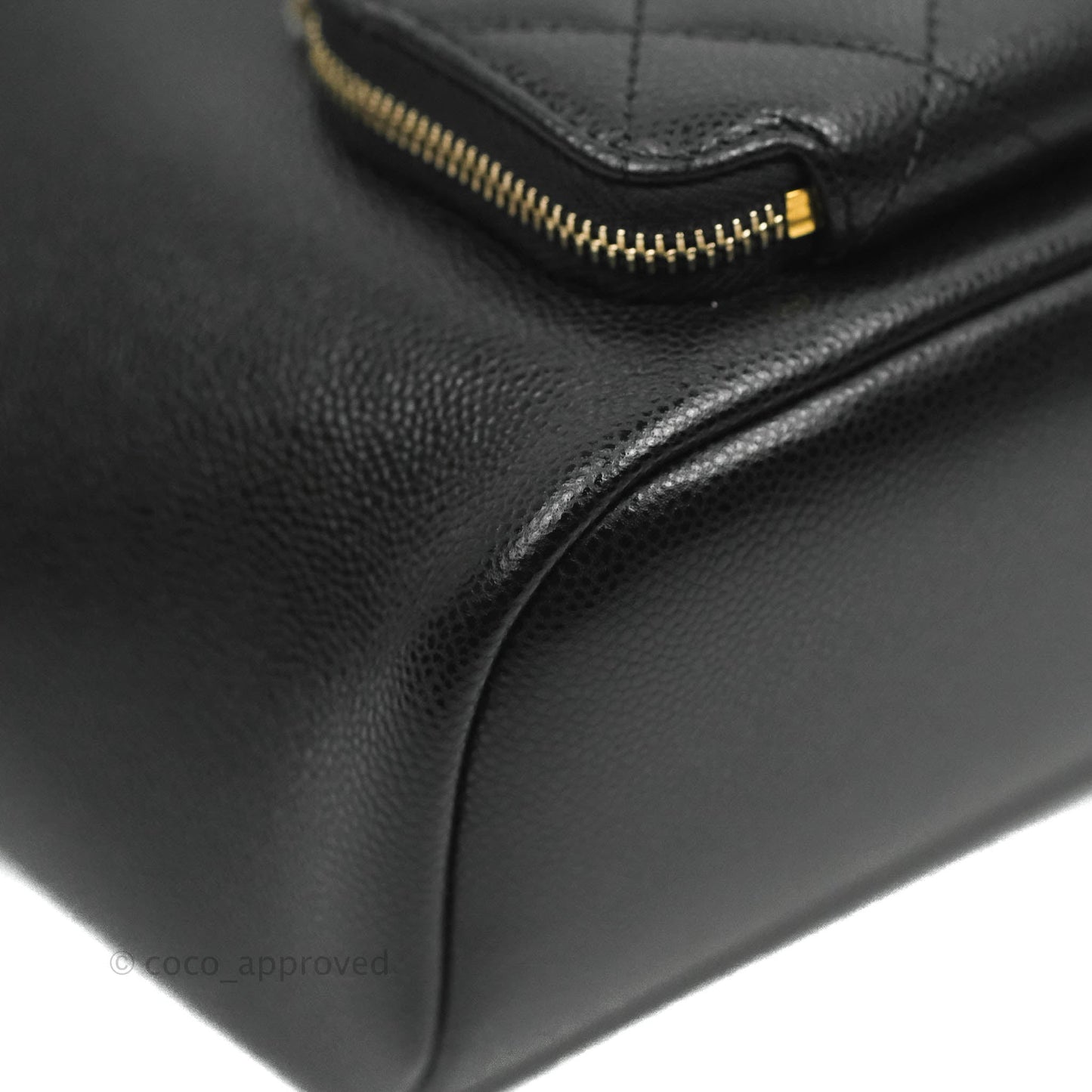 Chanel Caviar Quilted CC Pocket Bucket Bag Black Gold Hardware