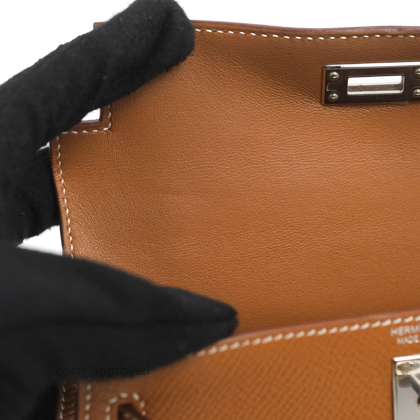 Hermès Mini Kelly II Sellier Gold Epsom Palladium Hardware