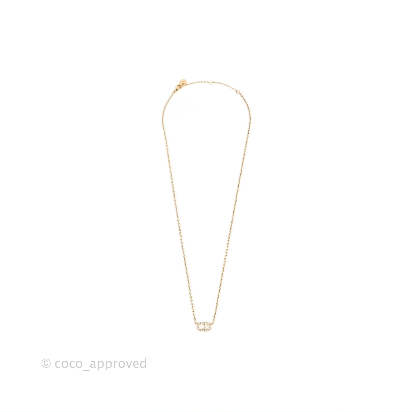 Christian Dior Petit CD Necklace Gold Tone