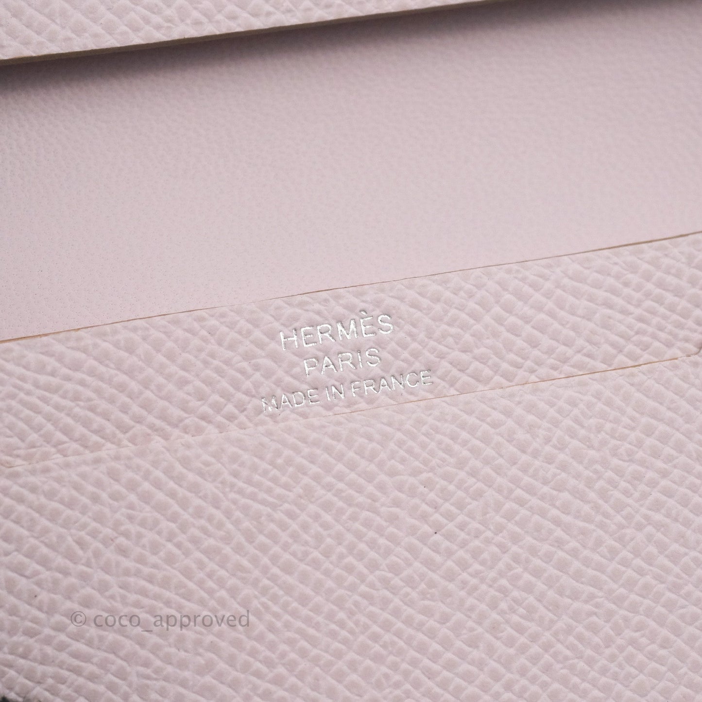 Hermes Bearn Card Holder Epsom Mauve Pale Palladium Hardware
