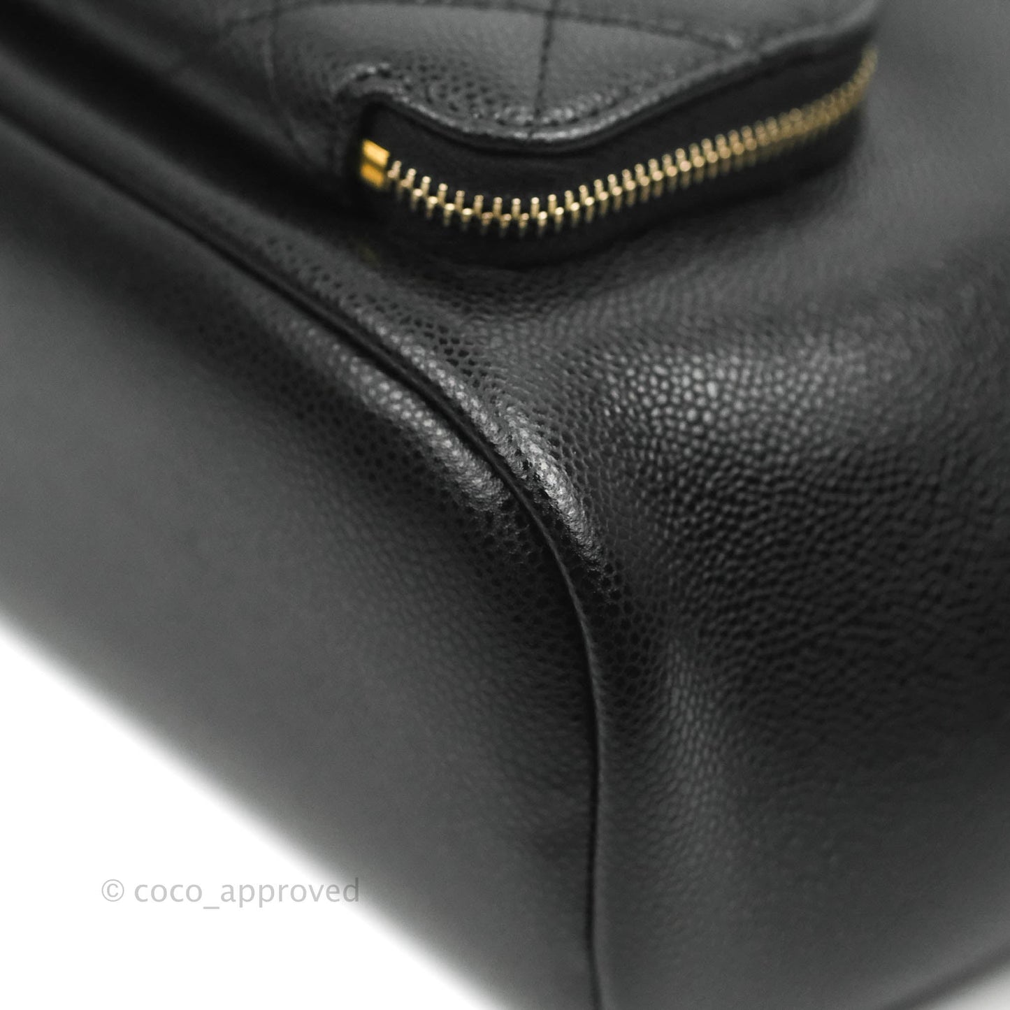 Chanel Caviar Quilted CC Pocket Bucket Bag Black Gold Hardware