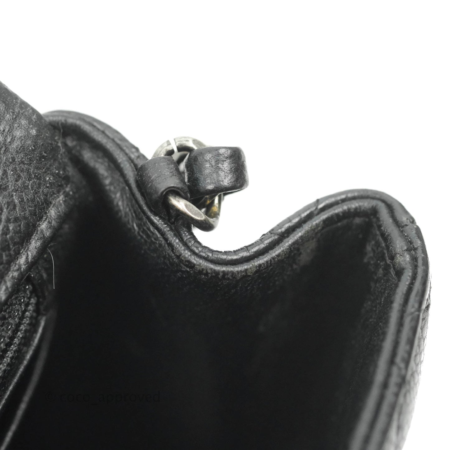 Chanel Mini Square Black Caviar Ruthenium Hardware