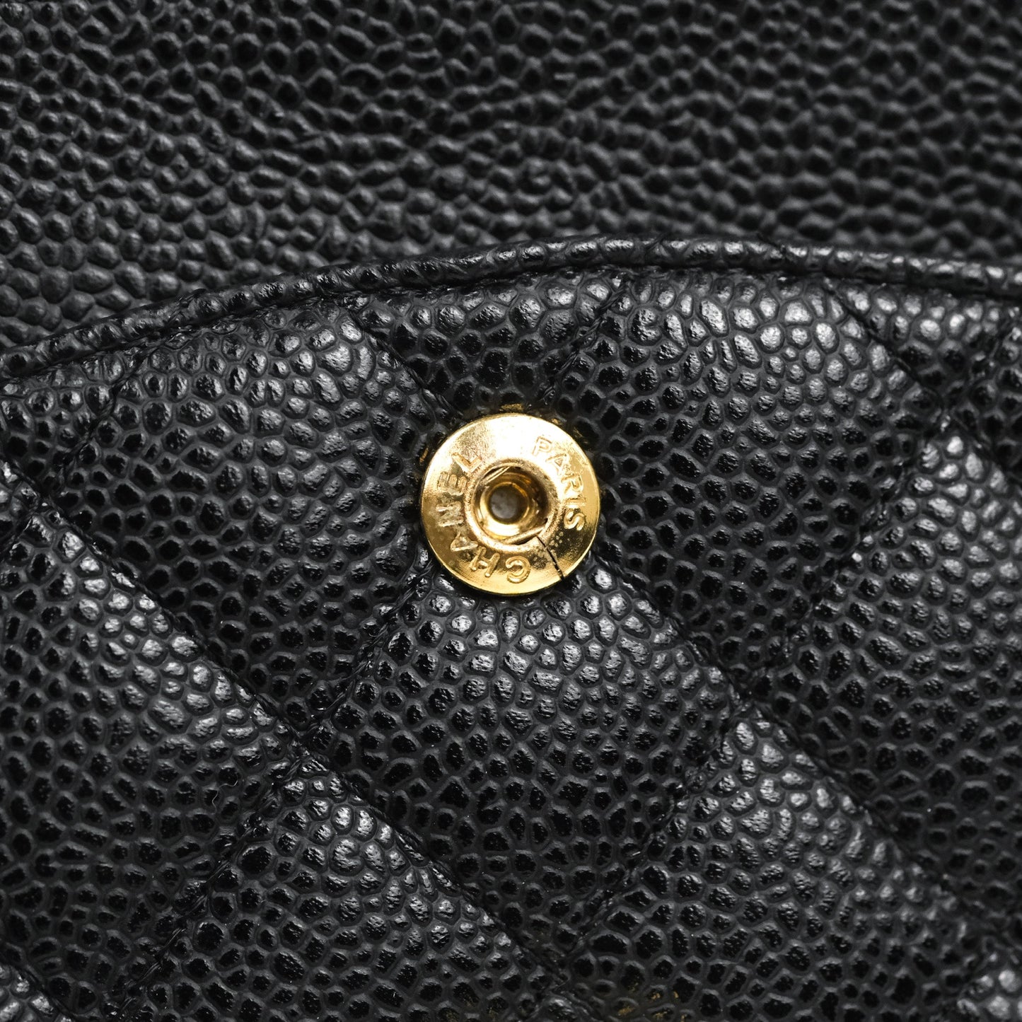 Chanel Quilted Classic M/L Medium Flap Black Caviar Gold Hardware