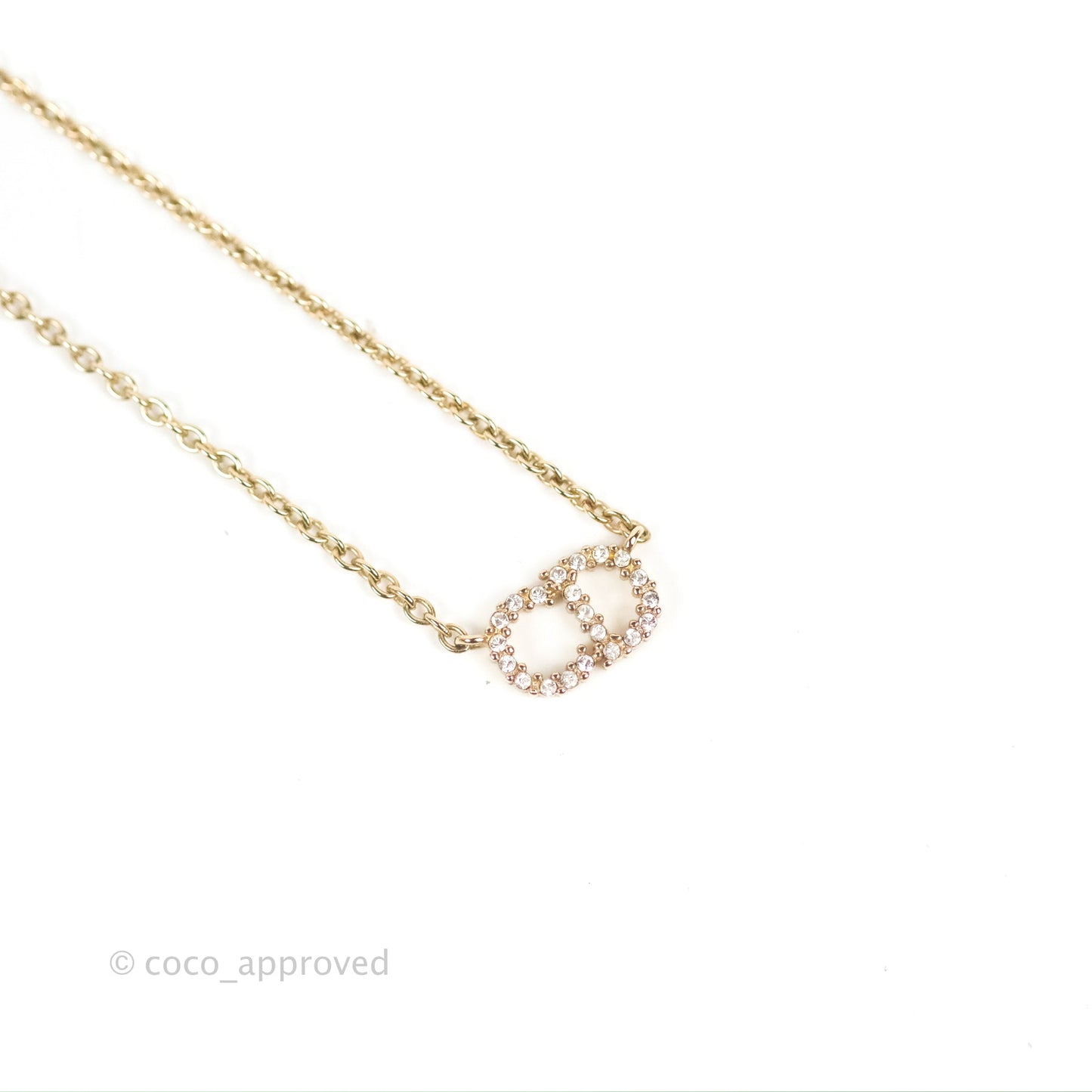 Christian Dior Petit CD Necklace Gold Tone